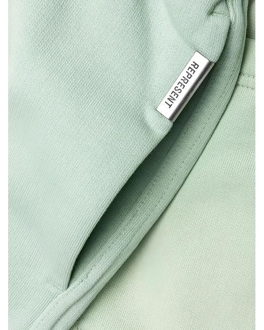 Represent Green Embroidered-Logo Pocket Shorts for men