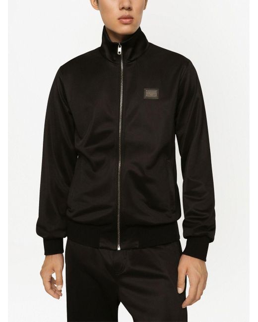 Dolce & Gabbana Black Logo Zipped Track Jacket for men
