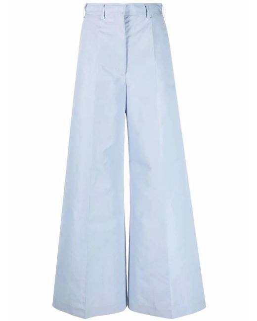Stella McCartney Blue High-Waisted Wide-Leg Trousers