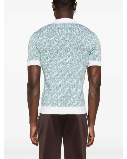 Casablanca Blue Jacquard Polo For for men