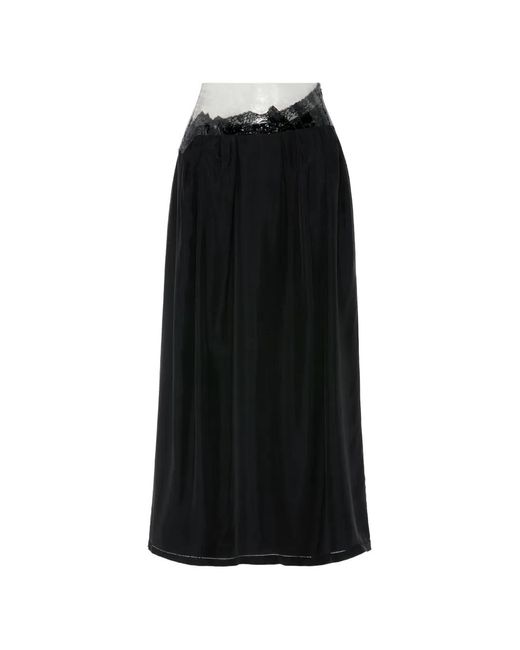 Maison Margiela Black Zip-Fastening Midi Skirt