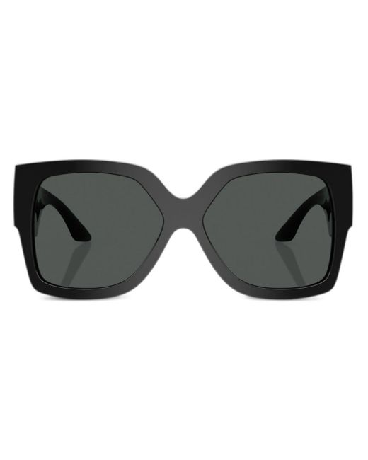 Versace Black Greca Sonnenbrille mit Oversized-Gestell