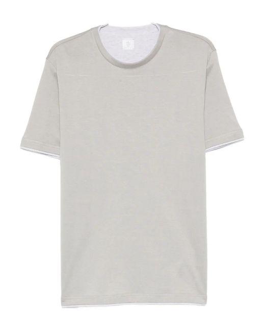Tシャツ・カットソー ELEVENTY COTTON T-SHIRT WITH DOUBLE-LAYER EDGES Eleventy double-layer Trim Cotton T-shirt | Grey | FARFETCH