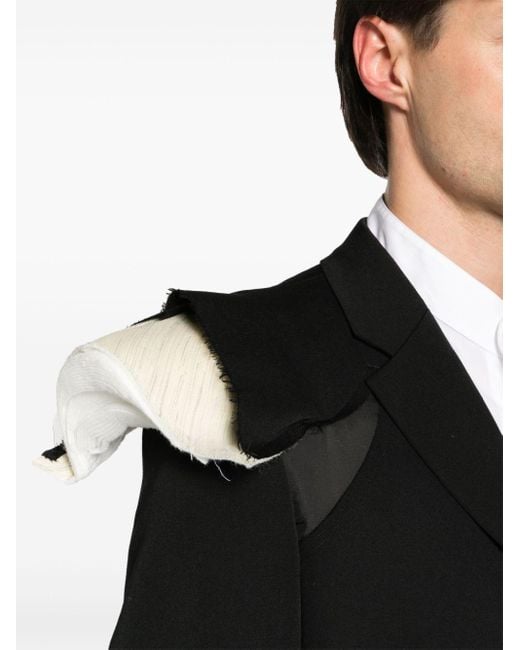 Comme des Garçons Black Deconstructed-shoulders Wool Blazer for men