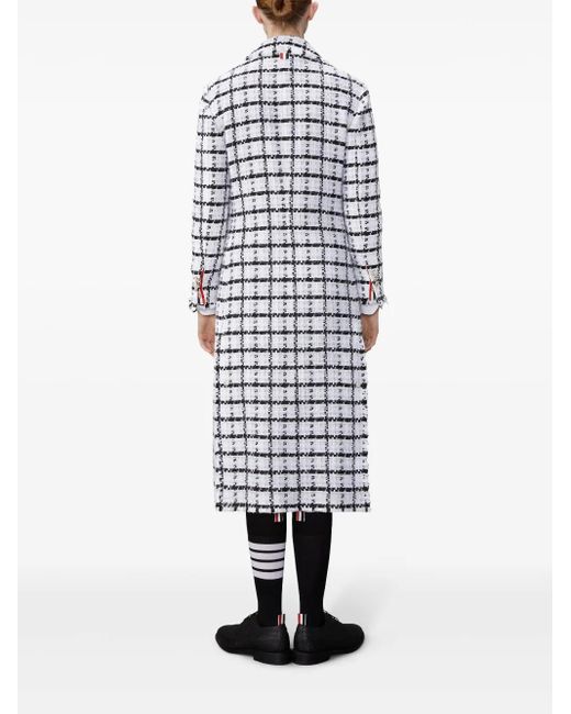 Thom Browne White Checked Coat