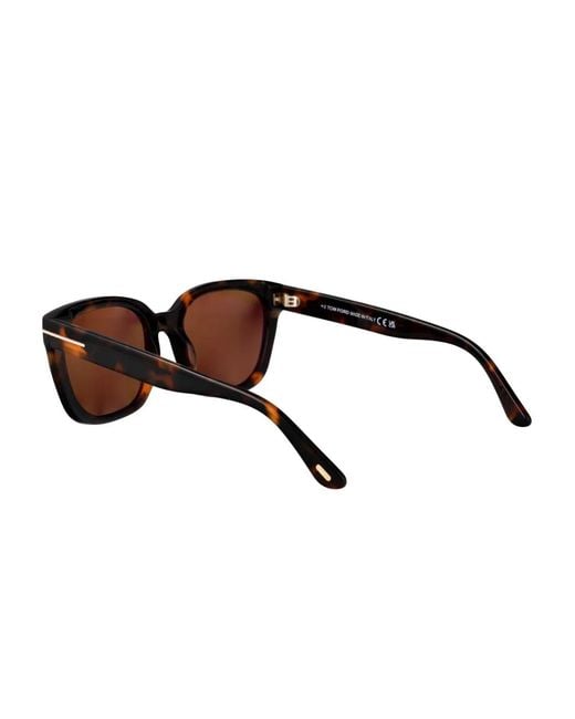 Tom Ford Brown Square-Frame Tortoiseshell Sunglasses
