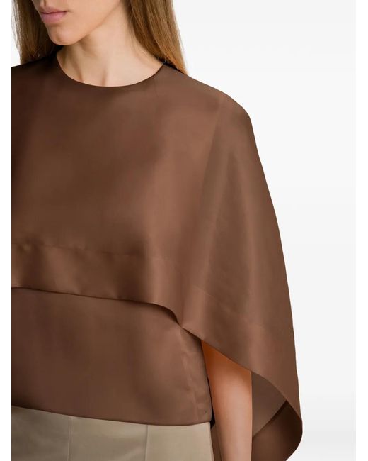 Alberta Ferretti Brown Cape Shirt