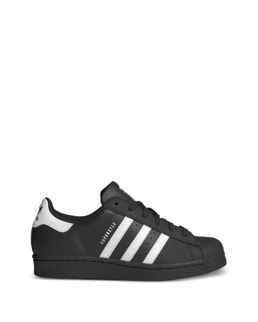 Adidas Black Superstar Striped Sneakers for men