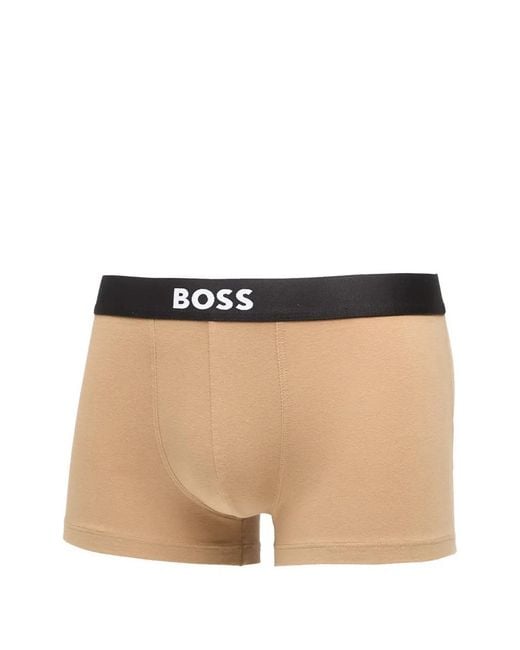 HUGO White Boss One Logo-Waistband Trunks for men