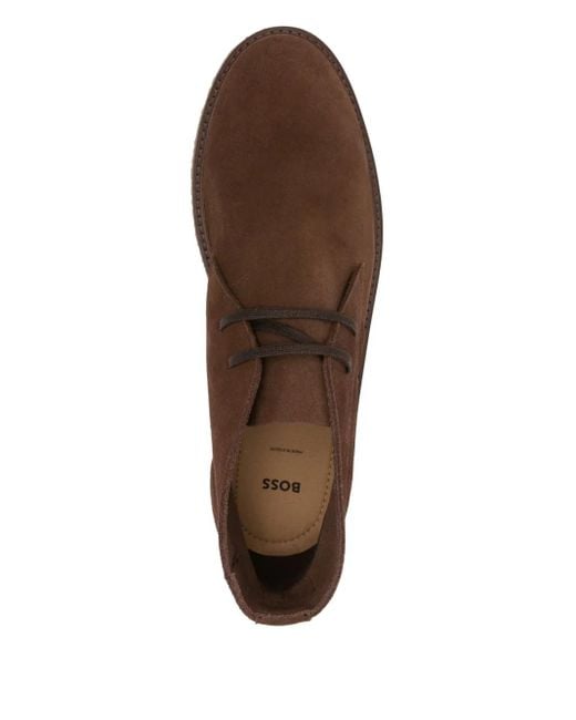 Boss Brown Suede Desert Boots for men
