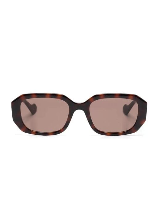 Gucci Brown Geometric-Frame Sunglasses