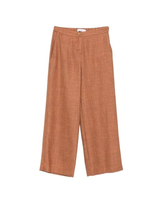 Barba Napoli Brown Wide-Leg Elasticated-Waist Trousers