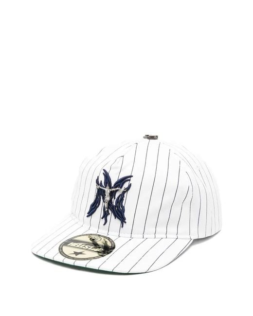 HELLSTAR White Pinstriped Logo-Embroidered Baseball Cap for men