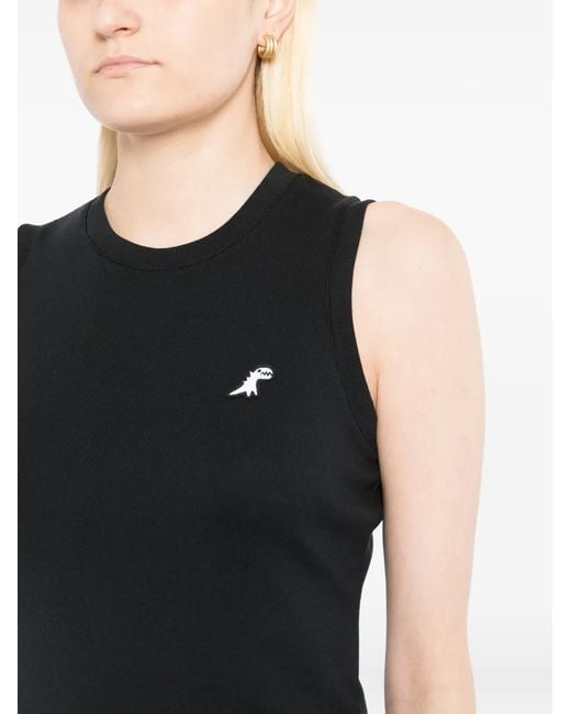 SPORT b. by agnès b. Black Dino Logo-Patched Tank Top