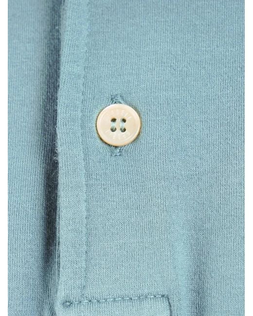 Fedeli Blue Jersey Polo Shirt for men