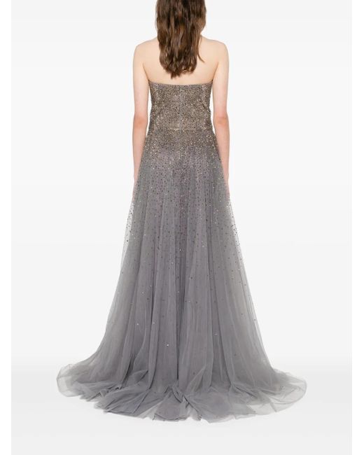 Jean Louis Sabaji Gray Embellished Maxi Dress