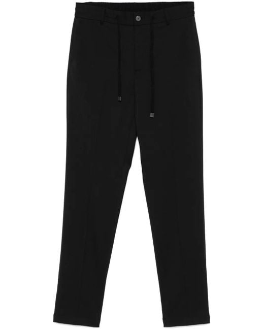 Peserico Black Drawstring-Waist Trousers for men