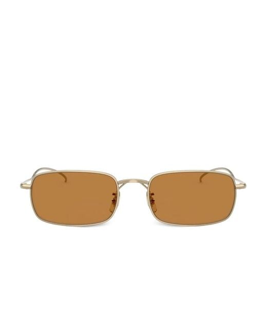 Oliver Peoples Metallic Rectangle-Frame Sunglasses