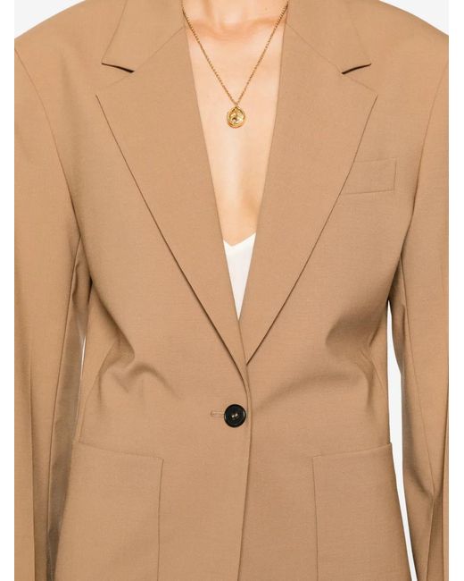 Covert Natural Single-Breasted Patch-Pocket Blazer