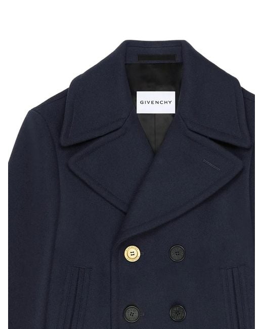 Givenchy Blue Double-Breasted Notched-Lapels Jacket for men