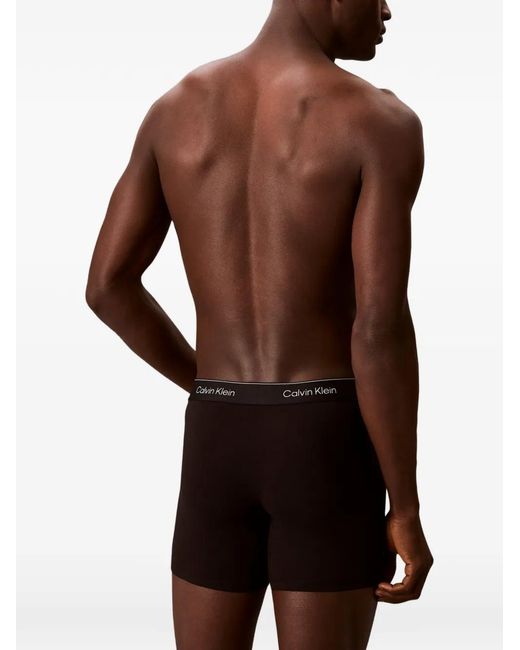 Calvin Klein Black Lots De Trois Boxers À Logo À La Taille for men