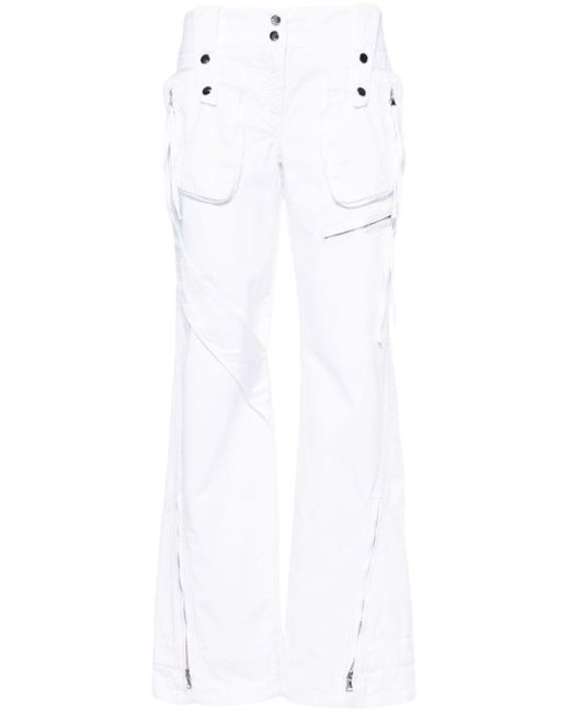 Blumarine White Straight-Leg-Hose mit Riemen