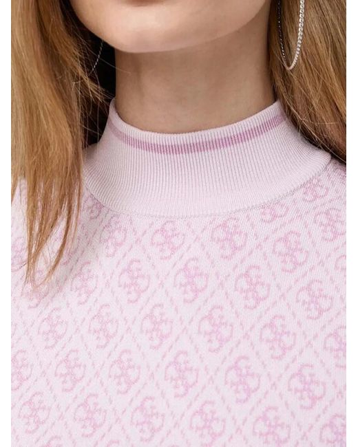 Guess Blue Patterned Mock-Neck Top