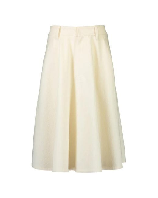 Brunello Cucinelli White A-Line Skirt