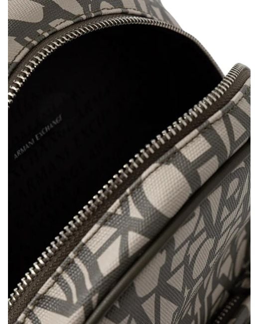 ARMANI EXCHANGE Gray Logo-Print Backpack