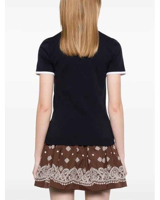 T-Shirt Con Applicazione Logo di Miu Miu in Black