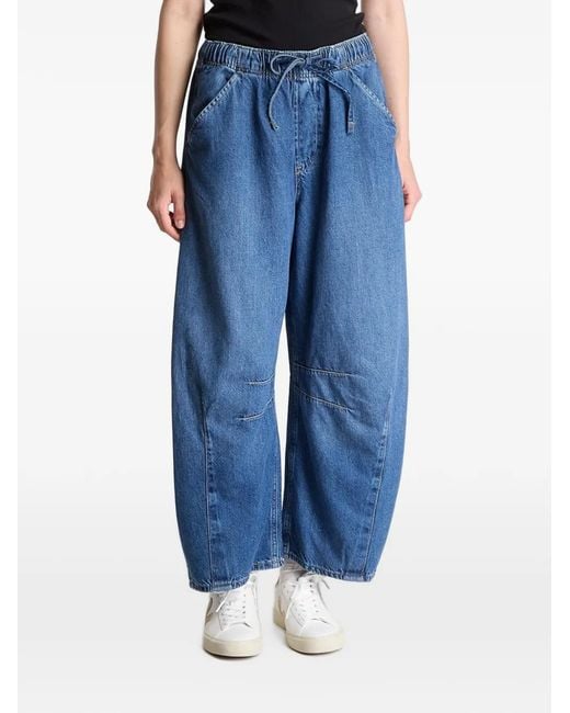 Gap Blue Drawstring Barrel-Leg Jeans