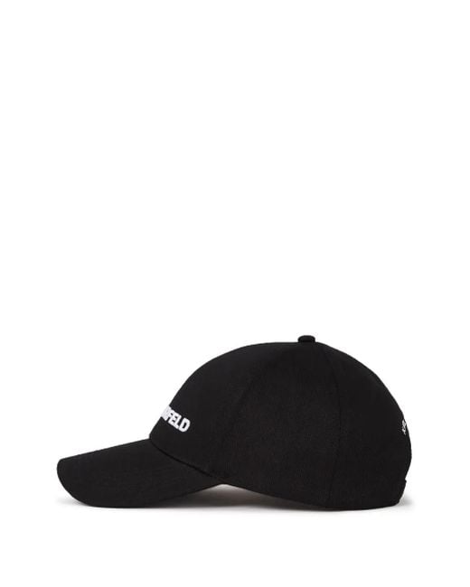 Karl Lagerfeld Black Cap With Embroidered Logo