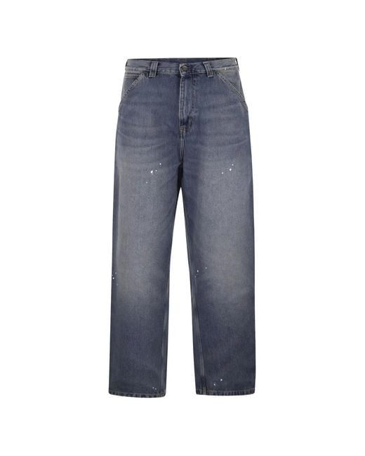 Carhartt Blue Double Knee Paint-Splatter Jeans