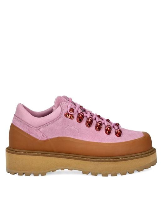 Diemme Pink Cornaro Gomma Lace-Up Suede Boots