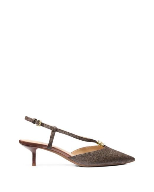 Michael Kors Brown Cherie Logo-Print Pumps