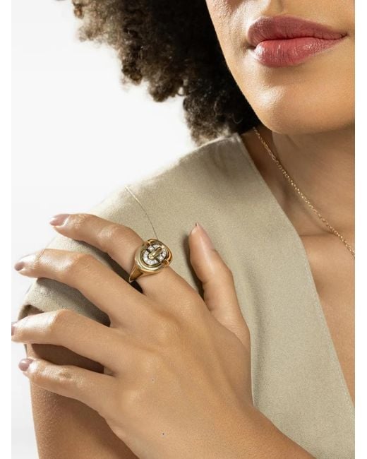 David Webb Brown Geometric Diamond Ring