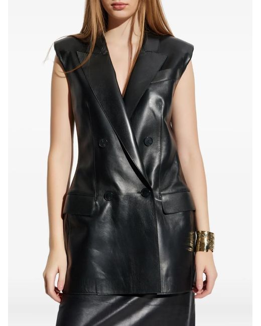 Givenchy Black Double-Breasted Sleeveless Jacket