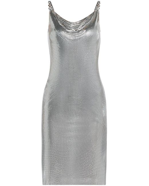 Versace Gray Chainmail-effect Dress