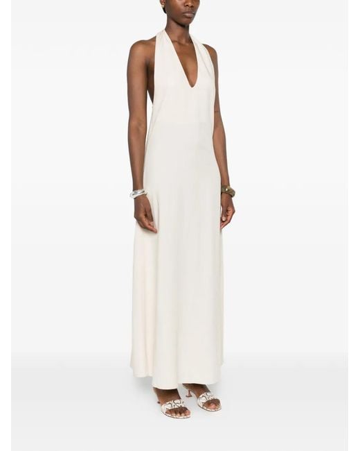 Marc Ellis White Braided-Strap Maxi Dress
