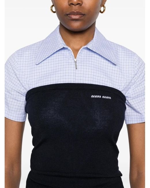 Haut En Laine Vierge Miu Miu en coloris Black