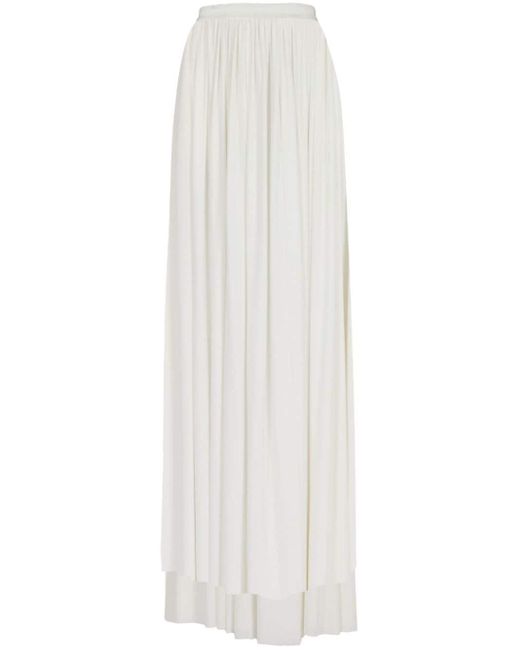 Ferragamo White High-waisted Gathered Maxi Skirt
