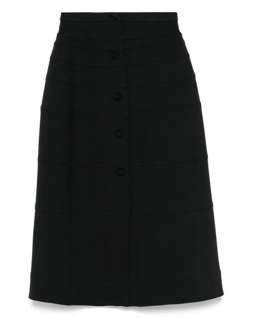 Aganovich Black Panelled Midi Skirt