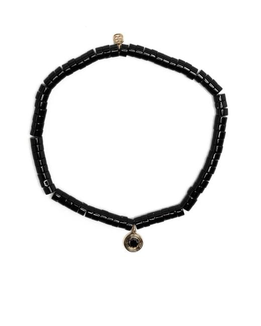 Sydney Evan Black 14Kt Diamond Charm Beaded Bracelet for men