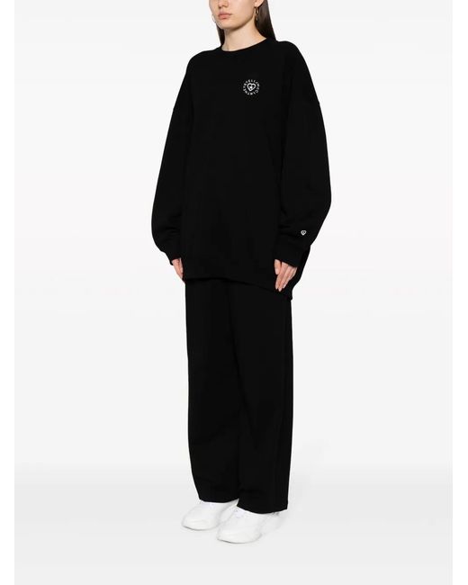 Stella McCartney Black Logo-Patch Cotton Sweatshirt