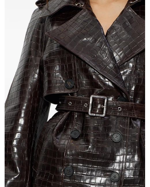 The Attico Black Belted Leather Jacket