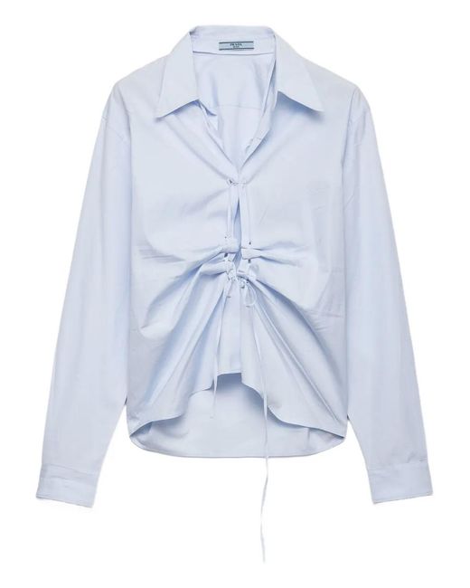 Prada Overhemden ,Blauw ,Lange Mouwen Shirt Voor Mannen in het Blue