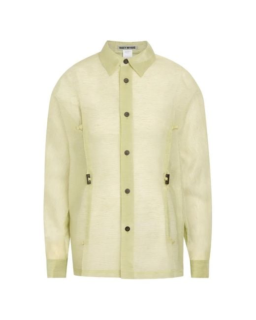 Issey Miyake White Toggle-Detail Shirt