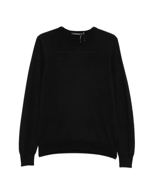 Tagliatore Black Marley Crew-Neck Long-Sleeve Sweater for men