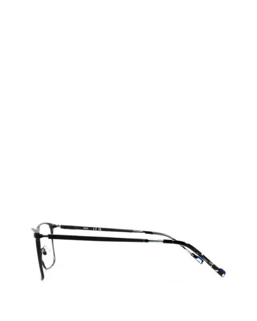 Zeiss Black Rectangle-Frame Glasses for men