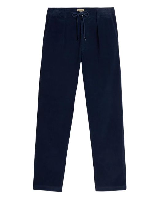 Woolrich Blue Pleated Drawstring Trousers for men